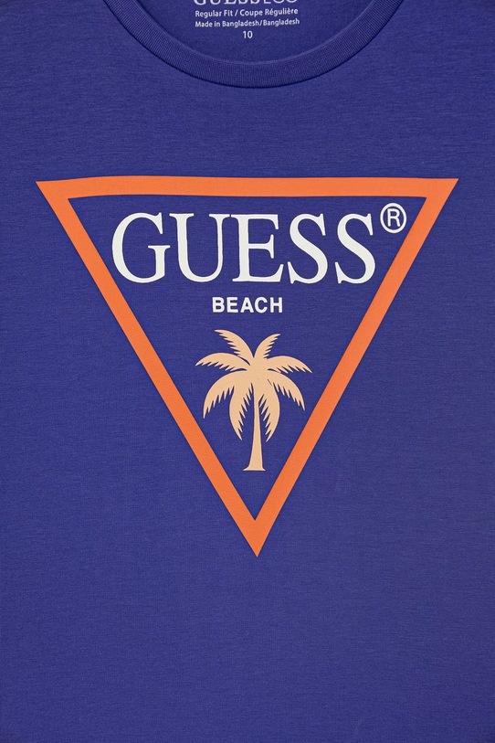 Chłopiec Guess t-shirt dziecięcy bawełniany z elastanem L6GI27.J1314.PPY2.M fioletowy