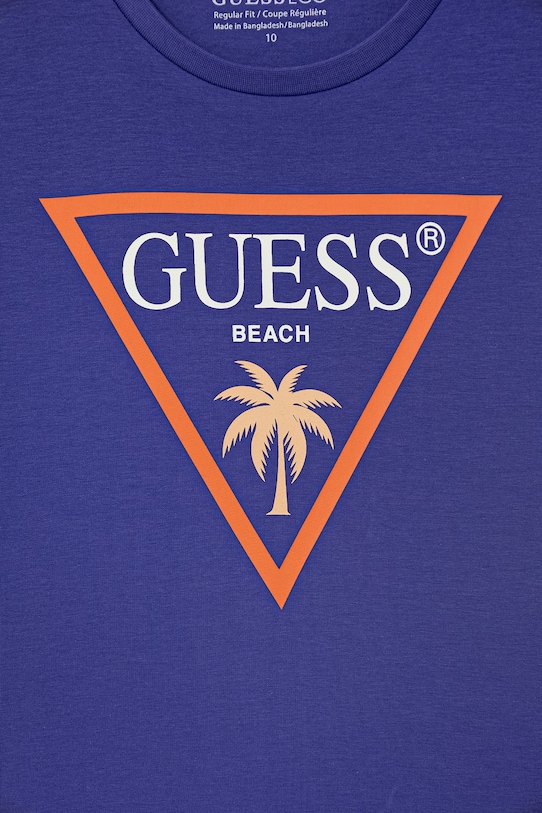 Chłopiec Guess t-shirt dziecięcy bawełniany z elastanem L6GI27.J1314.PPY2.M fioletowy