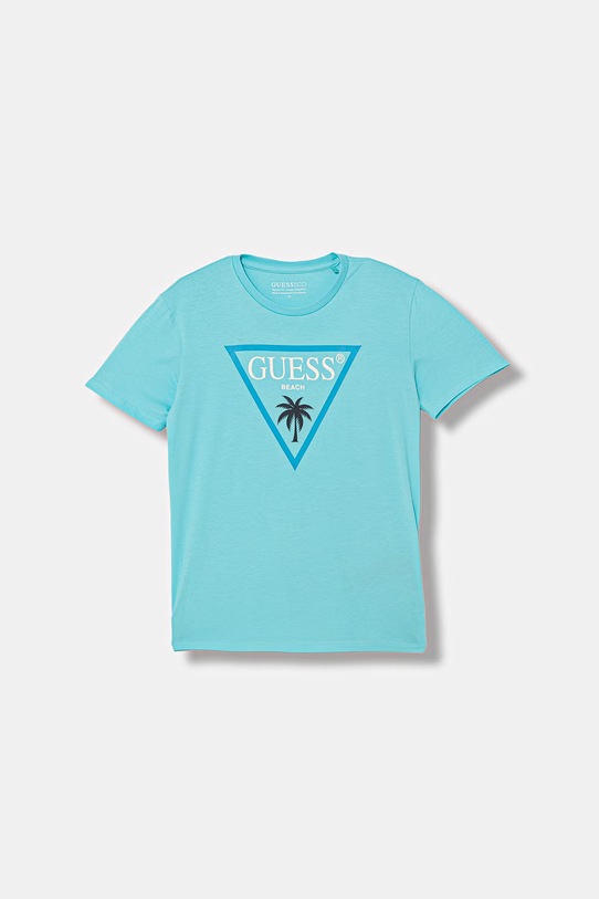 Guess t-shirt dziecięcy bawełniany z elastanem niebieski L6GI27.J1314.PPY2.M