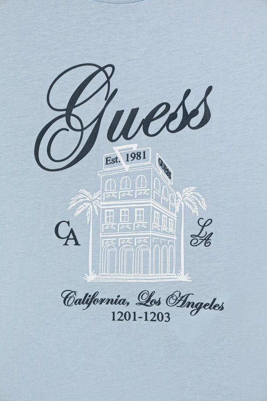 Chłopiec Guess t-shirt bawełniany dziecięcy N6GI00.K8HM4.PPY2.M niebieski