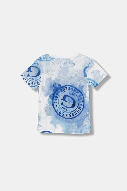 Guess t-shirt bawełniany dziecięcy N6GI02.K8HM4.PPY2.M niebieski SS26