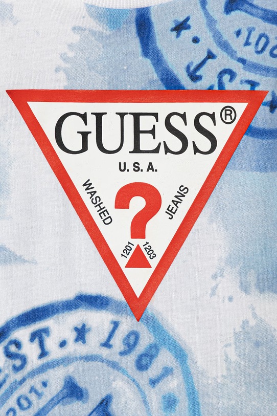 Chłopiec Guess t-shirt bawełniany dziecięcy N6GI02.K8HM4.PPY2.M niebieski