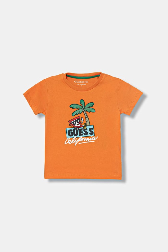 Guess t-shirt dziecięcy bawełniany pomarańczowy N6GI12.K8HM4.PPY2.M