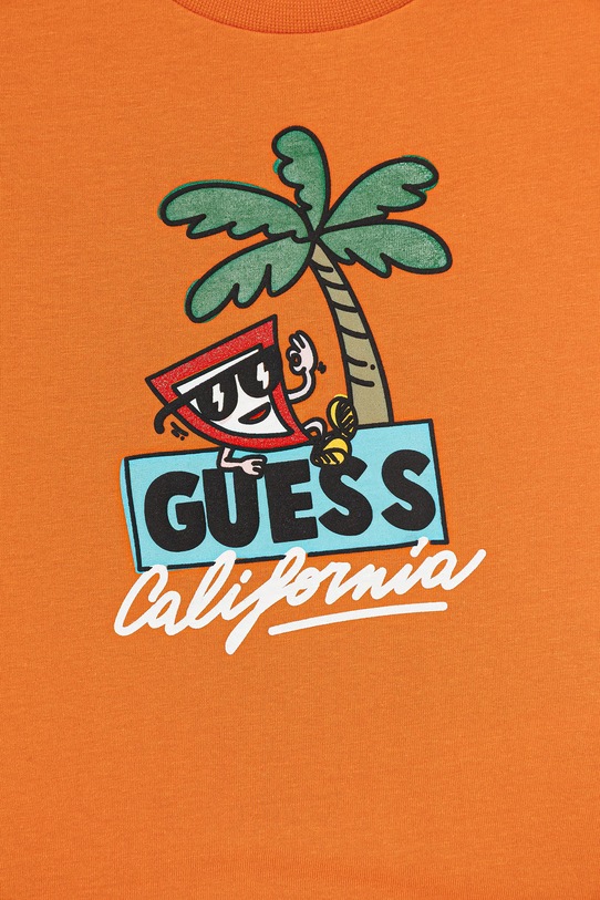 Chłopiec Guess t-shirt dziecięcy bawełniany N6GI12.K8HM4.PPY2.M pomarańczowy