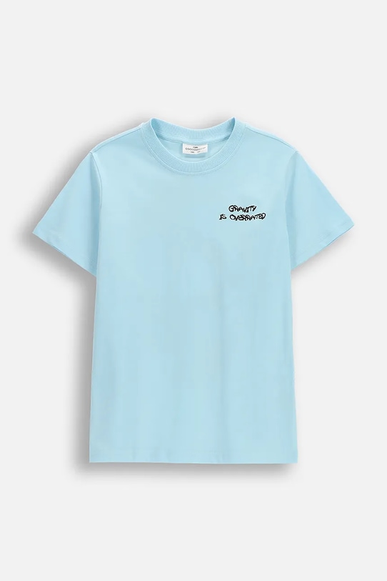 Детска памучна тениска Coccodrillo памук син WC6143201VBA
