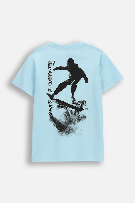 Детска памучна тениска Coccodrillo WC6143201VBA син SS26