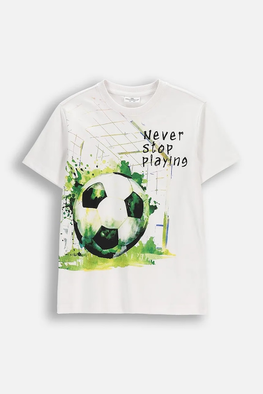 Detské bavlnené tričko Coccodrillo bavlna biela WC6143208VBA