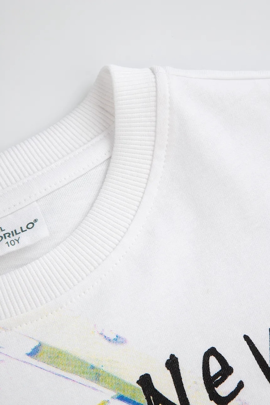 Chlapec Detské bavlnené tričko Coccodrillo WC6143208VBA biela