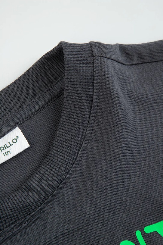 Dječaci Dječja pamučna majica kratkih rukava Coccodrillo WC6143210VBA siva