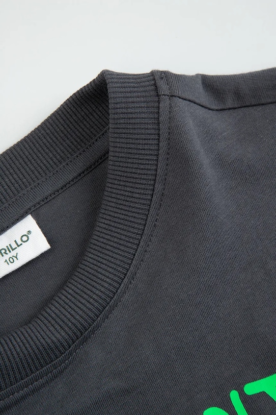 Dječaci Dječja pamučna majica kratkih rukava Coccodrillo WC6143210VBA siva