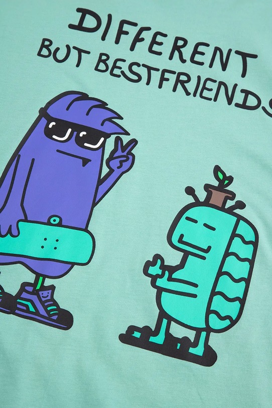 Детска памучна тениска Coccodrillo зелен WC6143210VBA