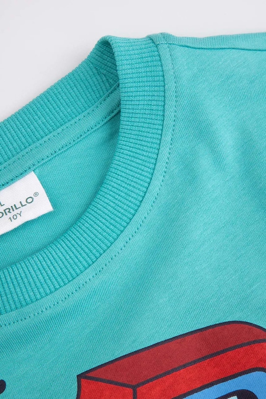 BIMBO Coccodrillo t-shirt in cotone per bambini WC6143223VBA turchese