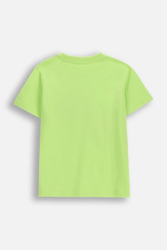 Детска памучна тениска Coccodrillo WC6143225VBA зелен SS26