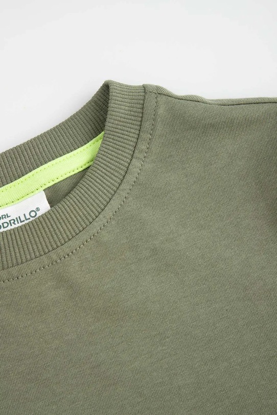 Момче Детска памучна тениска Coccodrillo WC6143205FBK зелен