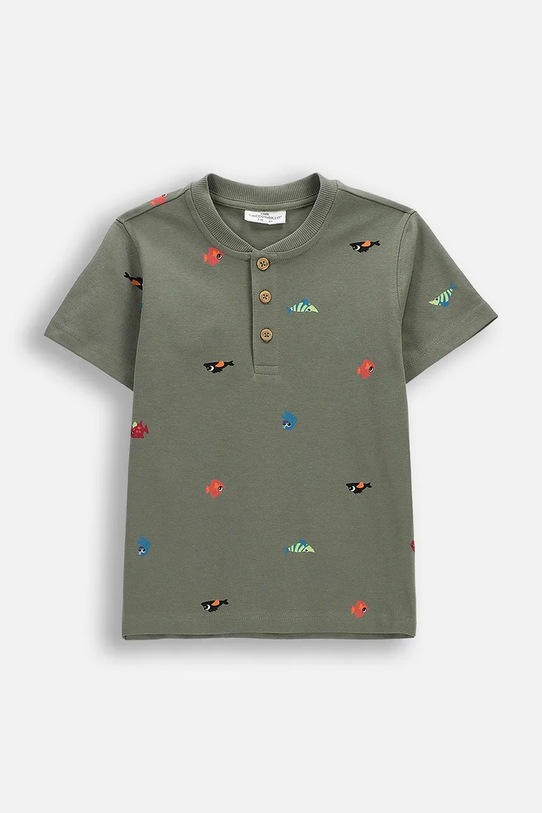 Detské bavlnené tričko Coccodrillo bavlna zelená WC6143208FBK