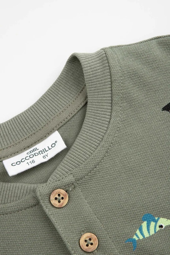 Chlapec Detské bavlnené tričko Coccodrillo WC6143208FBK zelená