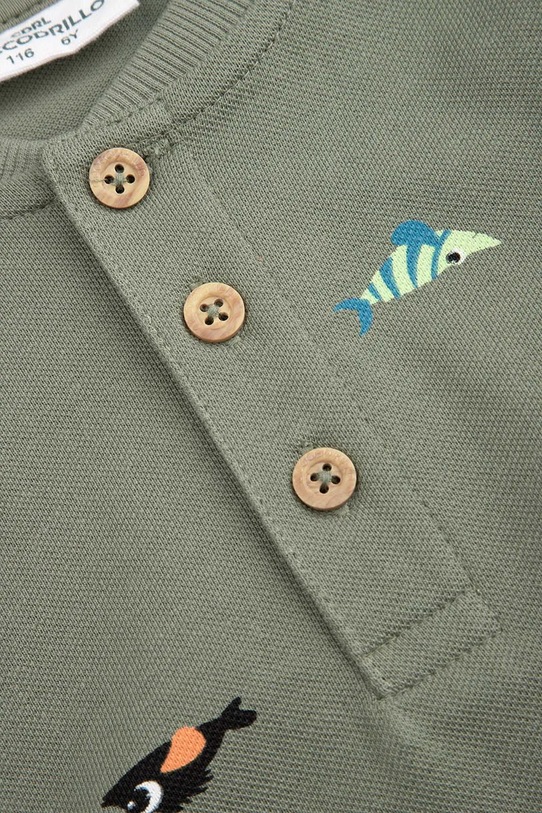 Detské bavlnené tričko Coccodrillo zelená WC6143208FBK