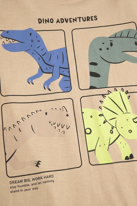 Dětské bavlněné tričko Coccodrillo béžová WC6143202NBK