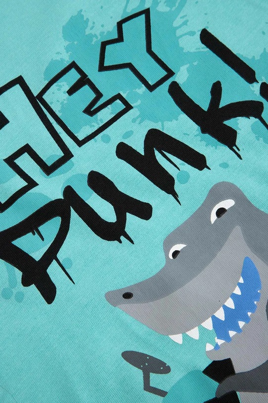 Детска памучна тениска Coccodrillo тюркоазен WC6143203RBK