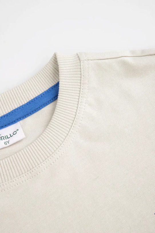 Dječaci Dječja pamučna majica kratkih rukava Coccodrillo WC6143204RBK siva