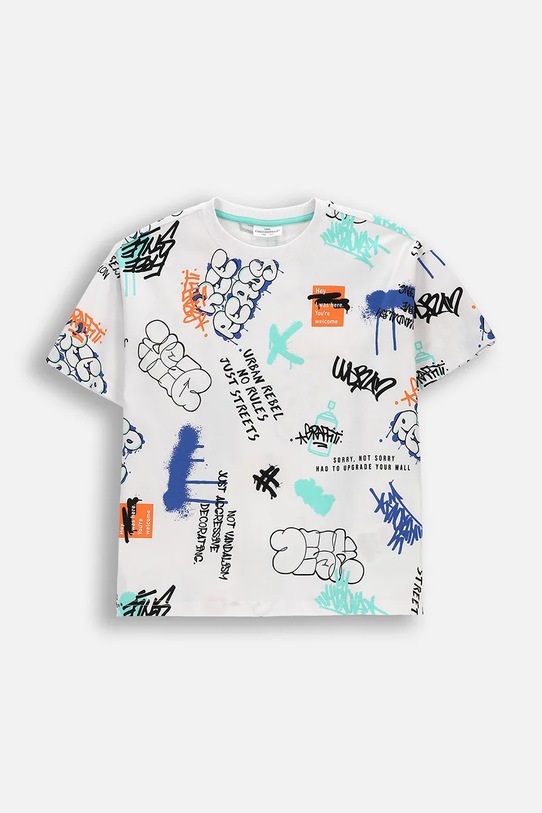 Детска памучна тениска Coccodrillo памук бял WC6143201RBJ