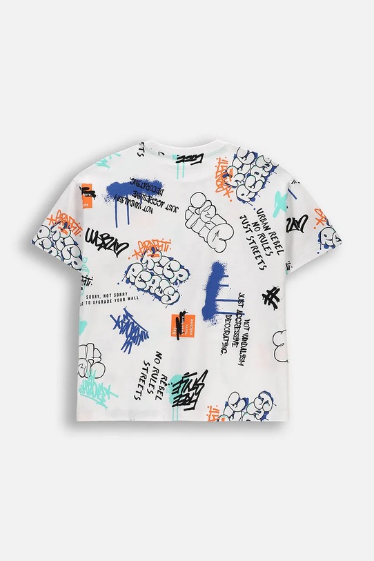 Детска памучна тениска Coccodrillo WC6143201RBJ бял SS26