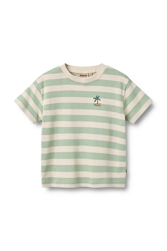 Wheat t-shirt bawełniany dziecięcy wzorzyste zielony 2172.108S.GOTS