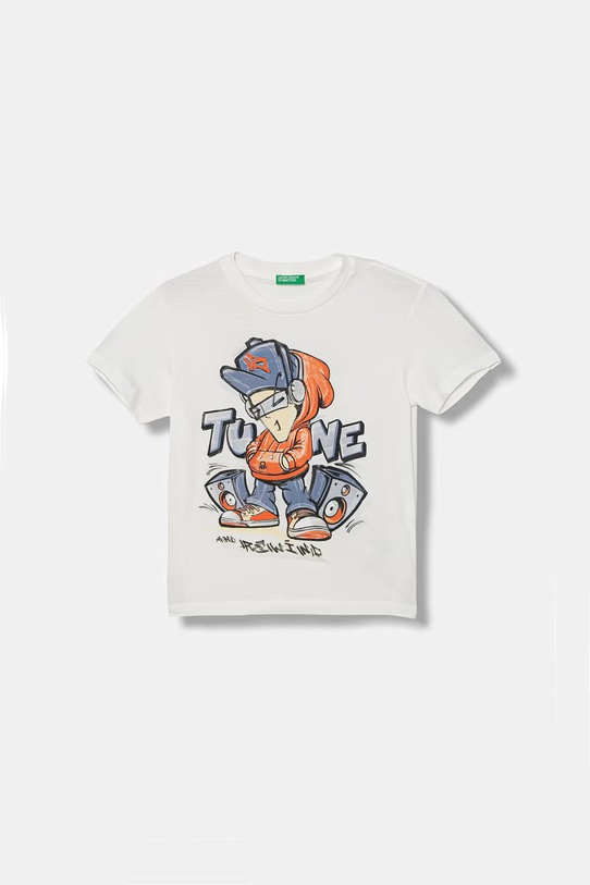 United Colors of Benetton t-shirt dziecięcy bawełniany biały 3I1XC10SJ.G.Stagionale