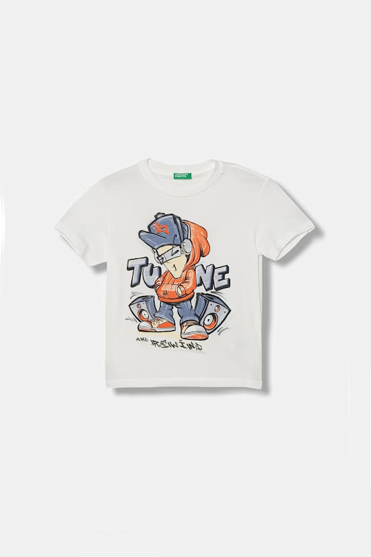 United Colors of Benetton t-shirt dziecięcy bawełniany biały 3I1XC10SJ.G.Stagionale