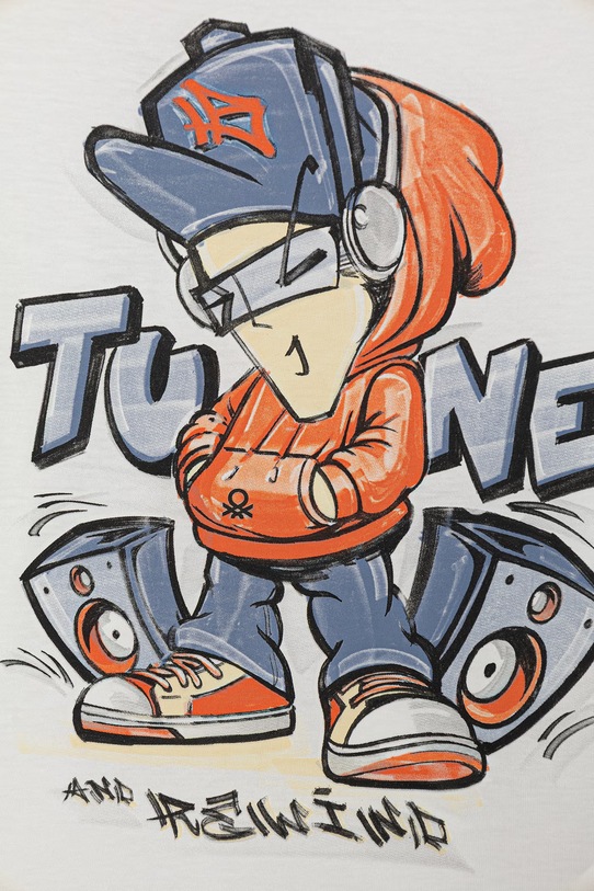 Chłopiec United Colors of Benetton t-shirt dziecięcy bawełniany 3I1XC10SJ.G.Stagionale biały