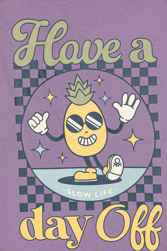 Dječaci United Colors of Benetton majica za djecu od pamuka 3I1XC10SJ.G.Stagionale ljubičasta