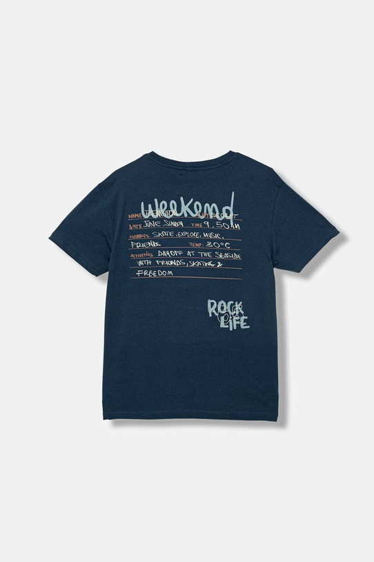 United Colors of Benetton t-shirt dziecięcy bawełniany granatowy 3I1XC10SJ.G.Stagionale