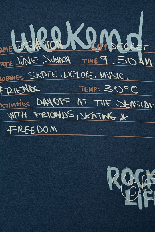 Chłopiec United Colors of Benetton t-shirt dziecięcy bawełniany 3I1XC10SJ.G.Stagionale granatowy