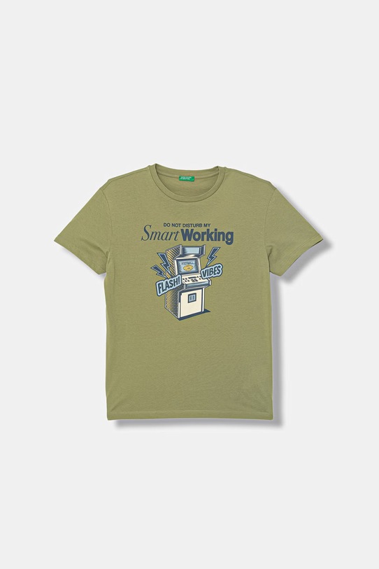 United Colors of Benetton majica za djecu od pamuka zelena 3I1XC10SJ.G.Stagionale