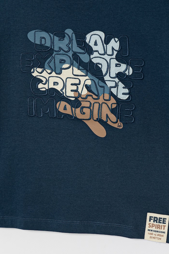 Chlapec United Colors of Benetton tričko detské bavlnené 3I1XG10LZ.P.Stagionale tmavomodrá