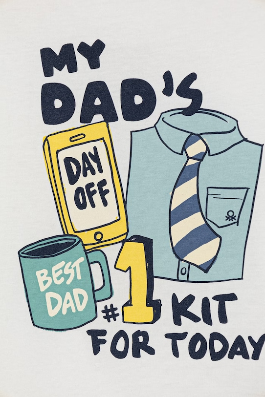 Chłopiec United Colors of Benetton t-shirt dziecięcy bawełniany 3I1XG10MA.P.Stagionale biały