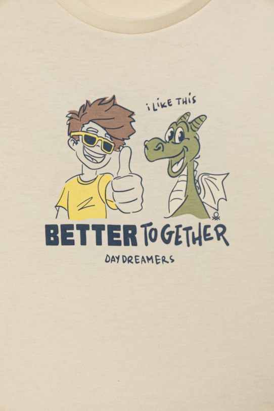 BIMBO United Colors of Benetton T-shirt per bambini in cotone 3I1XG10MA.P.Stagionale beige