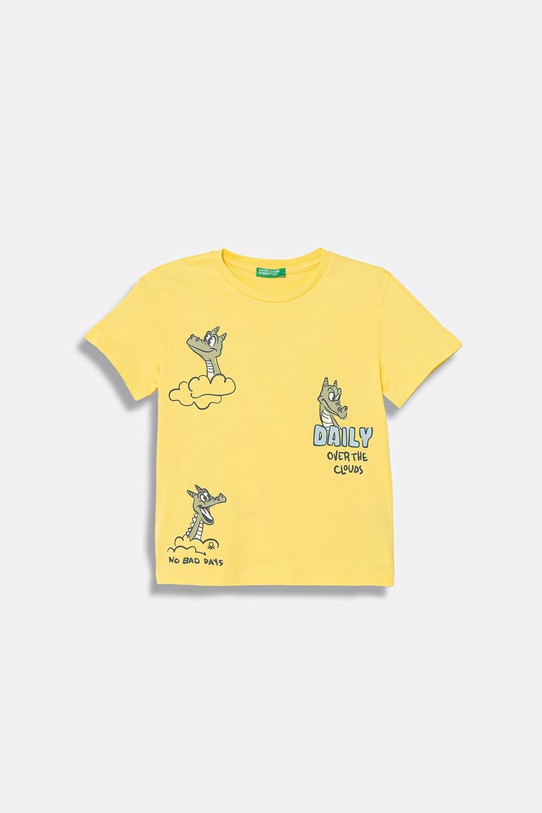 United Colors of Benetton t-shirt dziecięcy bawełniany żółty 3I1XG10MA.P.Stagionale