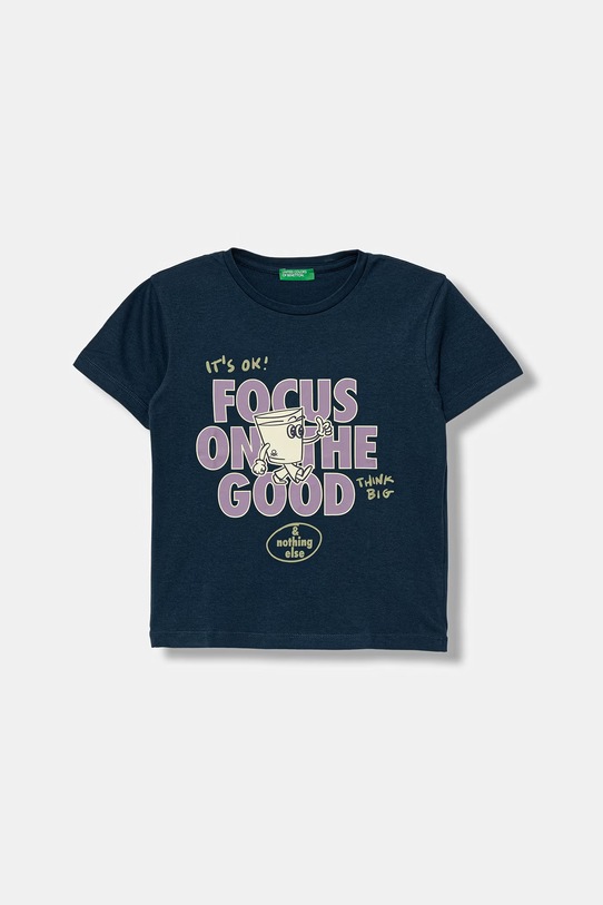 United Colors of Benetton t-shirt dziecięcy bawełniany granatowy 3I1XG10MA.P.Stagionale