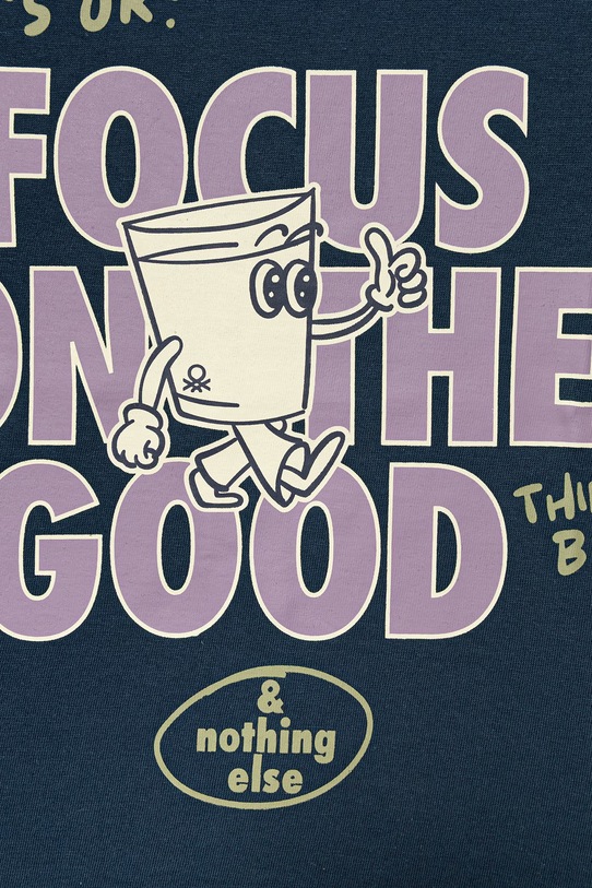 Chłopiec United Colors of Benetton t-shirt dziecięcy bawełniany 3I1XG10MA.P.Stagionale granatowy