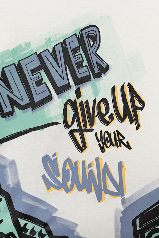 Chłopiec United Colors of Benetton t-shirt dziecięcy bawełniany 3I1XC10SU.G.Stagionale biały