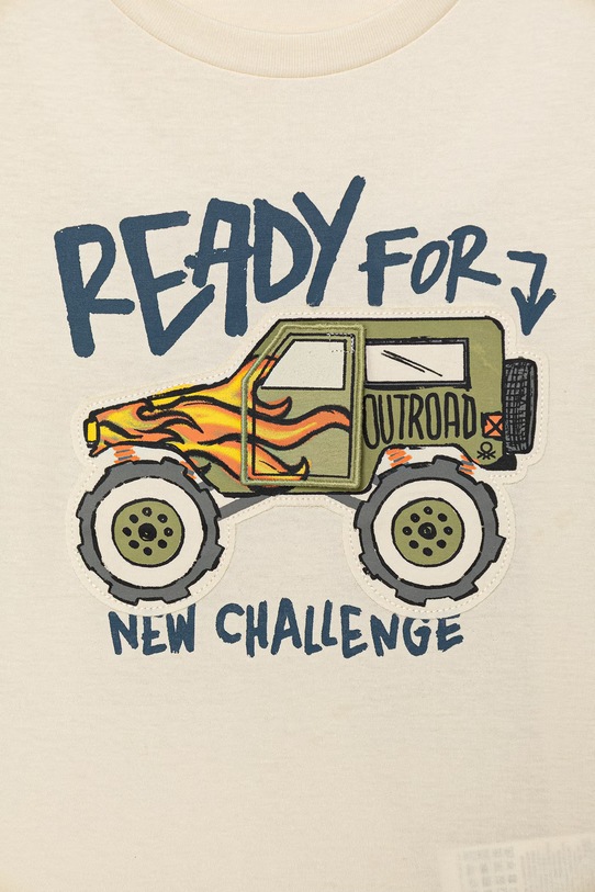 United Colors of Benetton t-shirt dziecięcy bawełniany 3I1XG10MF.P.Stagionale beżowy SS26