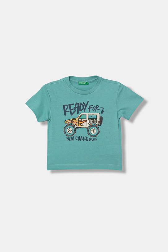 United Colors of Benetton majica za djecu od pamuka tirkizna 3I1XG10MF.P.Stagionale