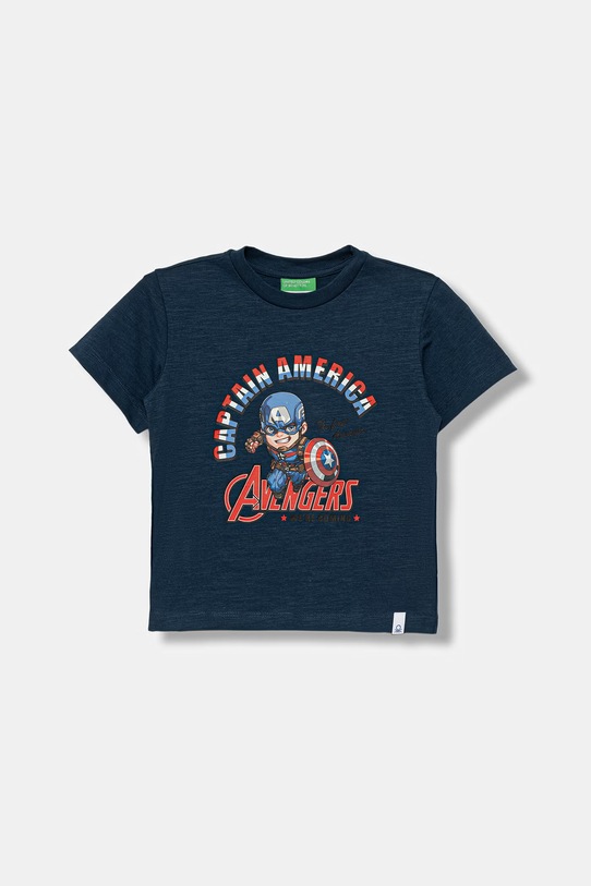 United Colors of Benetton t-shirt παιδικό βαμβακερό σκούρο μπλε 3SDLG10ML.P.Stagionale