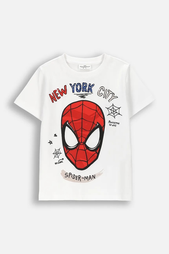 Coccodrillo t-shirt dziecięcy bawełniany biały WC6143208LBD