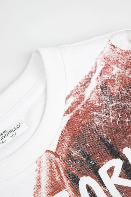 Αγορίστικα Coccodrillo t-shirt παιδικό βαμβακερό WC6143209VBB λευκό