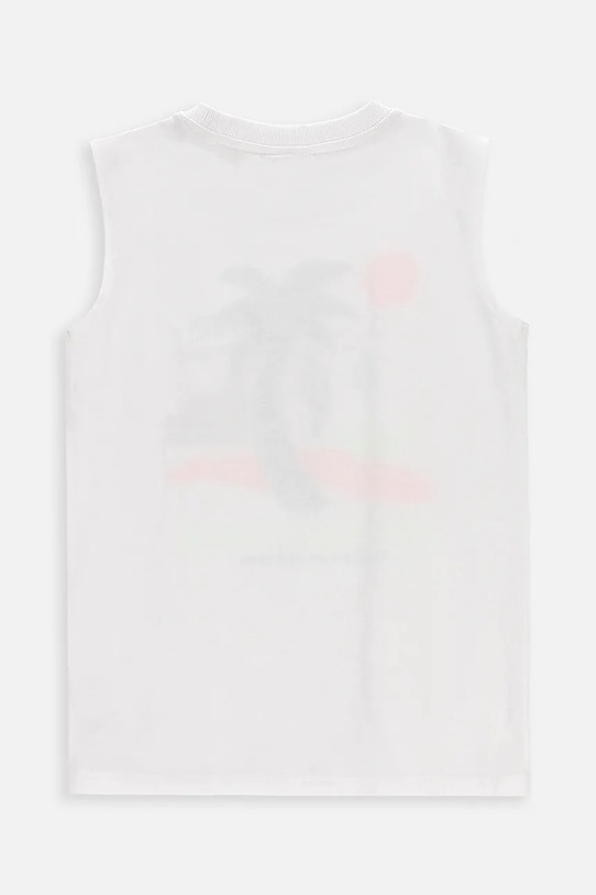 Coccodrillo T-shirt bez rękawów dziecięcy bawełniany WC6143303VBB biały SS26