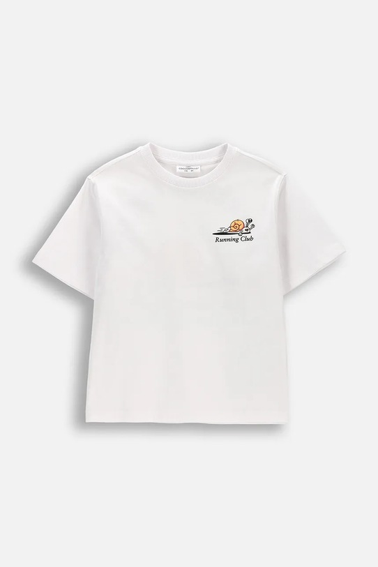 Coccodrillo T-shirt dziecięcy bawełniany biały WC6143202IBK