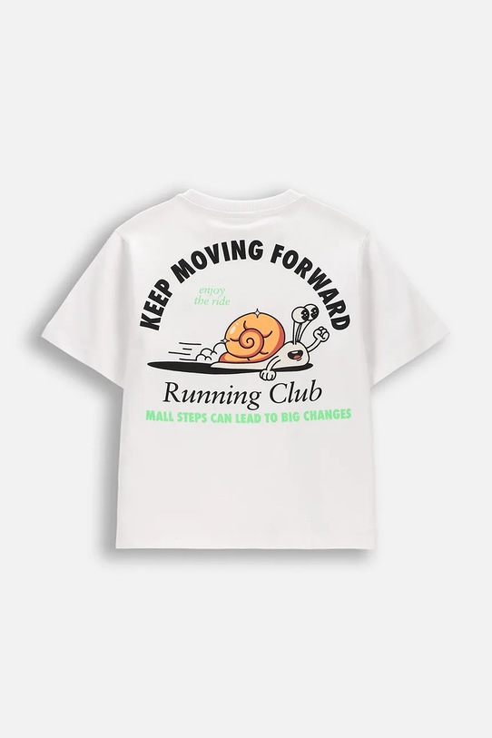 Coccodrillo T-shirt dziecięcy bawełniany WC6143202IBK biały SS26