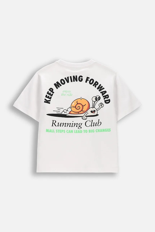 Coccodrillo T-shirt dziecięcy bawełniany WC6143202IBK biały SS26